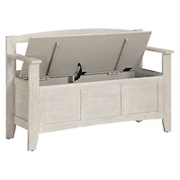 Whitewash Wood Lift-Top Storage Entryway Bench