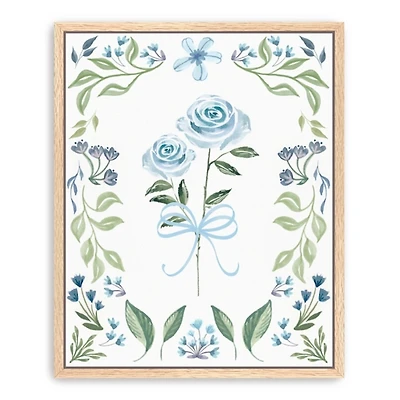 Pretty in Blue Framed Canvas Art Print