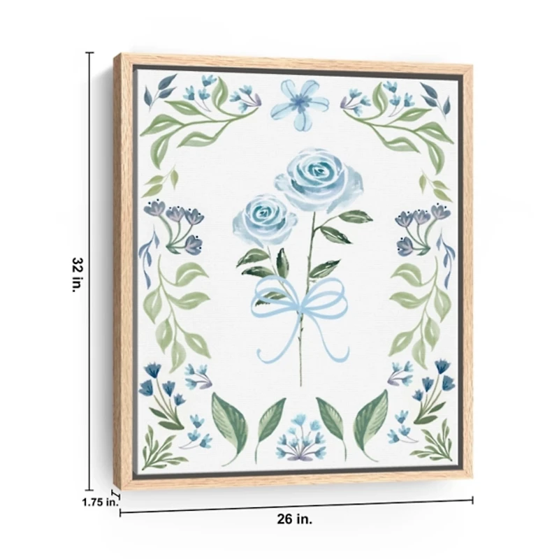 Pretty in Blue Framed Canvas Art Print, 26x32