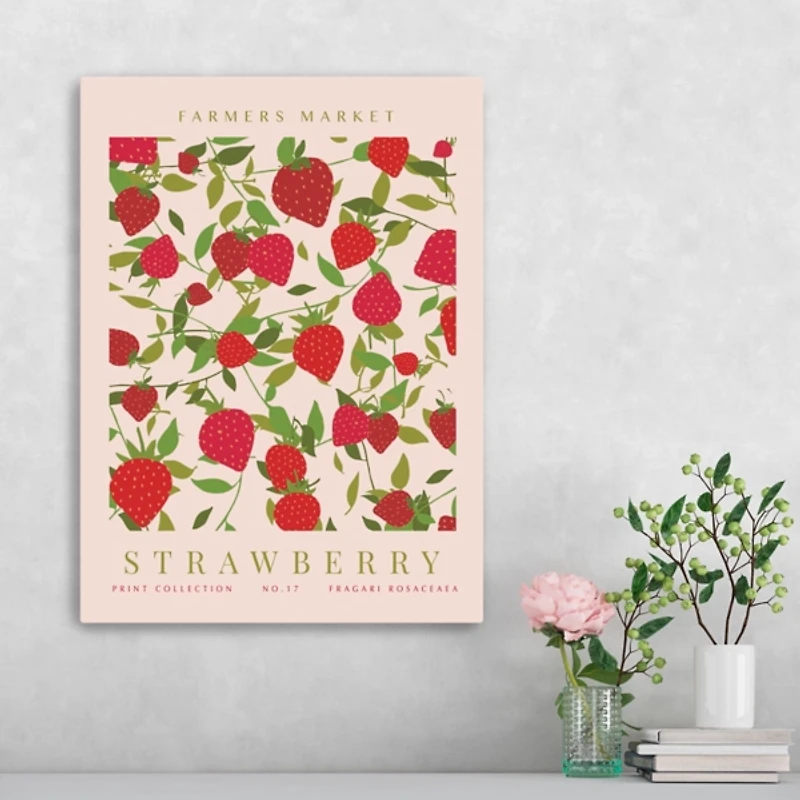 Farmers Market Strawberry Canvas Art Print, 18x24