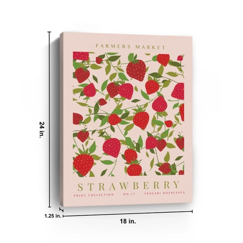 Farmers Market Strawberry Canvas Art Print, 18x24