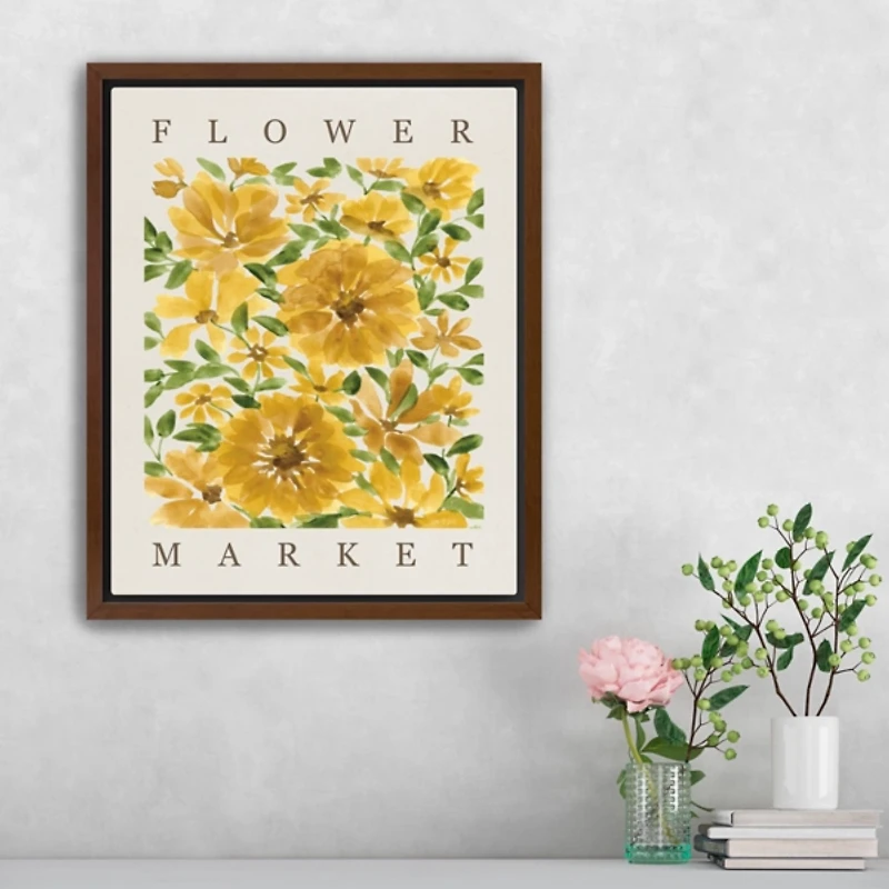 Sunflower Blooms Framed Canvas Art Print