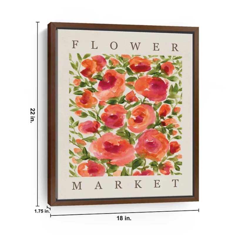 Coral Blooms Framed Canvas Art Print
