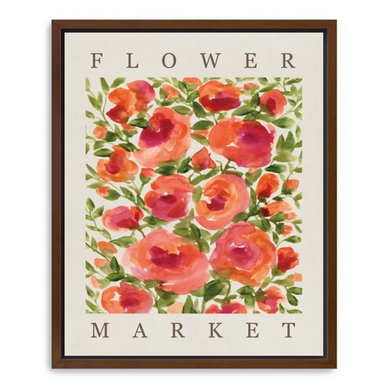 Coral Blooms Framed Canvas Art Print