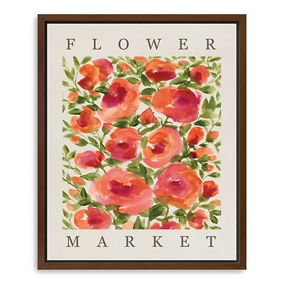 Coral Blooms Framed Canvas Art Print