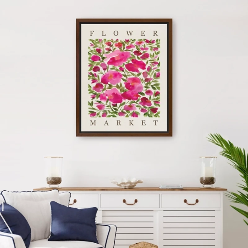 Rose Blooms Framed Canvas Art Print, 26x32