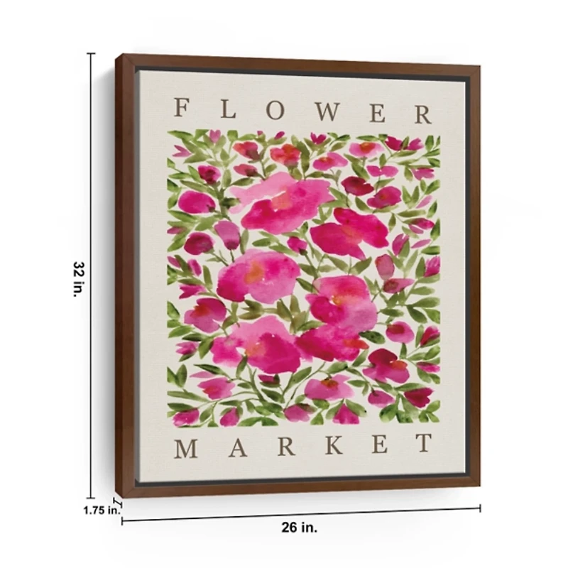 Rose Blooms Framed Canvas Art Print, 26x32