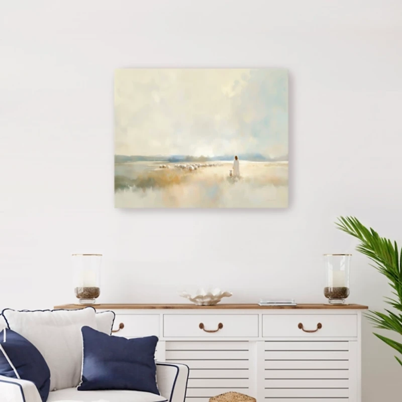 He Leads Me Canvas Art Print