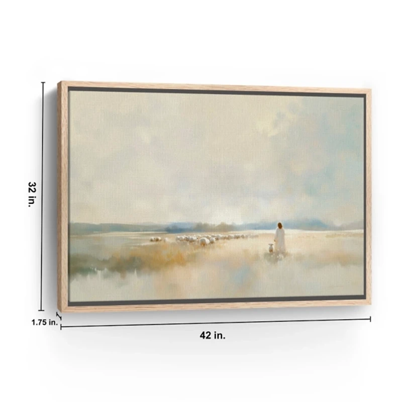 He Leads Me Framed Canvas Art Print, 32x42