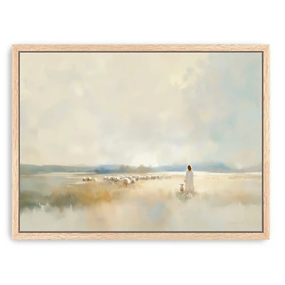 He Leads Me Framed Canvas Art Print, 32x42