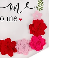 Flowered Valentines Hanging Wall Plaque