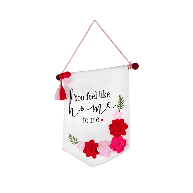 Flowered Valentines Hanging Wall Plaque