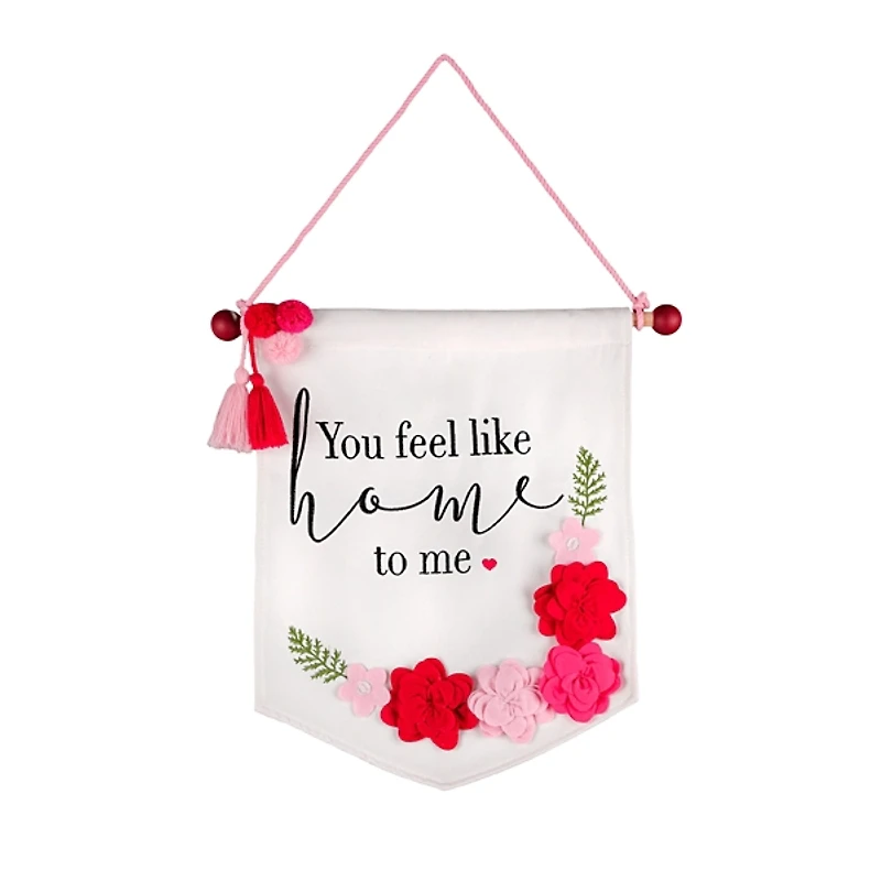 Flowered Valentines Hanging Wall Plaque