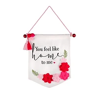 Flowered Valentines Hanging Wall Plaque