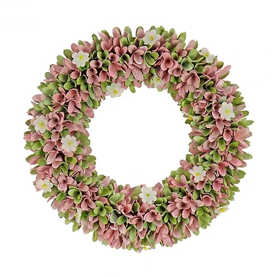 Pink Mixed Floral Wood Cut Wreath