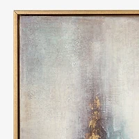 Luxe Abstract Gold Foil Framed Canvas Art Print