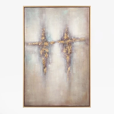 Luxe Abstract Gold Foil Framed Canvas Art Print
