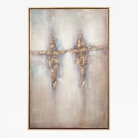 Luxe Abstract Gold Foil Framed Canvas Art Print