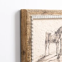 Antique Horse Sketch Framed Art Print
