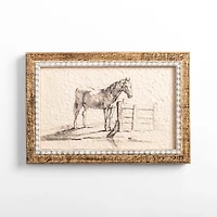 Antique Horse Sketch Framed Art Print