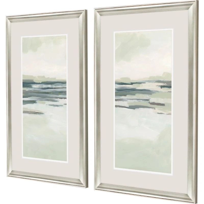 Moss Coastline Framed Art Prints, Set of 2