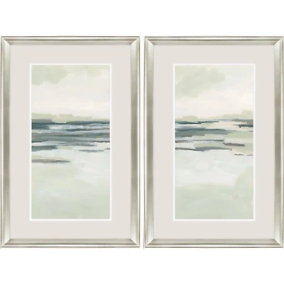 Moss Coastline Framed Art Prints, Set of 2