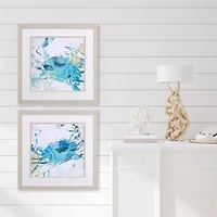 Blue Crustacean Framed Art Prints, Set of 2