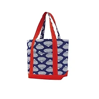 Red and Blue Clamshell Tote Bag