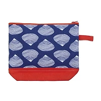 Red and Blue Clamshell Cosmetic Pouch
