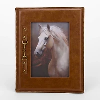 Brown Faux Leather Buckle Picture Frame