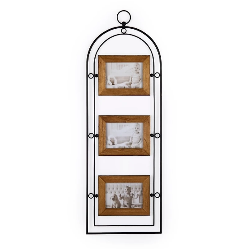 Arched Metal and Wood Collage Frame