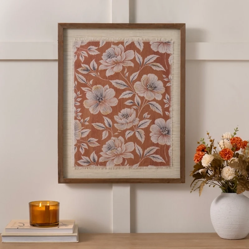 Fall Foliage on Linen Framed Art Print