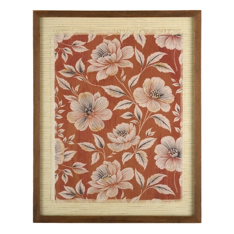 Fall Foliage on Linen Framed Art Print