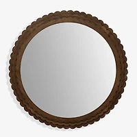 Round Natural Scalloped Savannah Wall Mirror