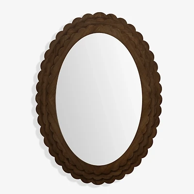 Oval Natural Scalloped Savannah Wall Mirror