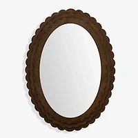 Oval Natural Scalloped Savannah Wall Mirror