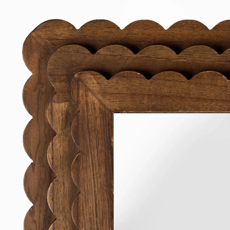 Natural Scalloped Savannah Rectangle Wall Mirror