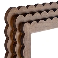 Natural Scalloped Savannah Rectangle Wall Mirror