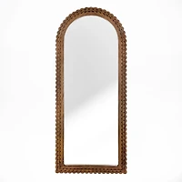 Natural Scalloped Savannah Arch Floor Mirror