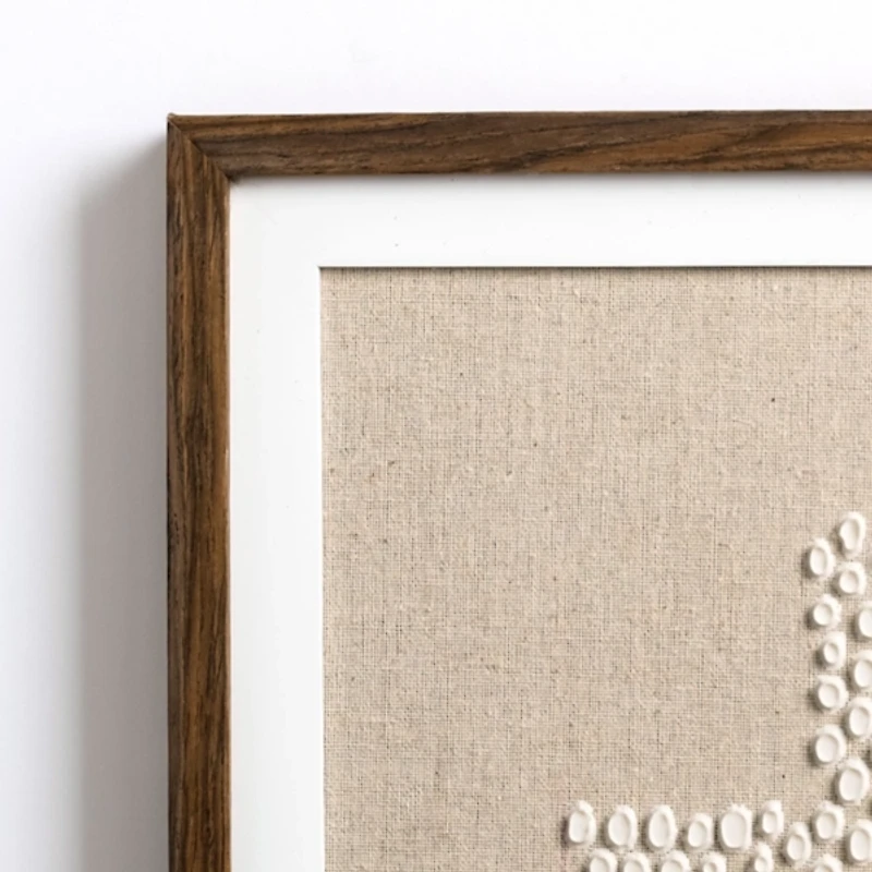 White Stucco Cross Wood Framed Wall Plaque