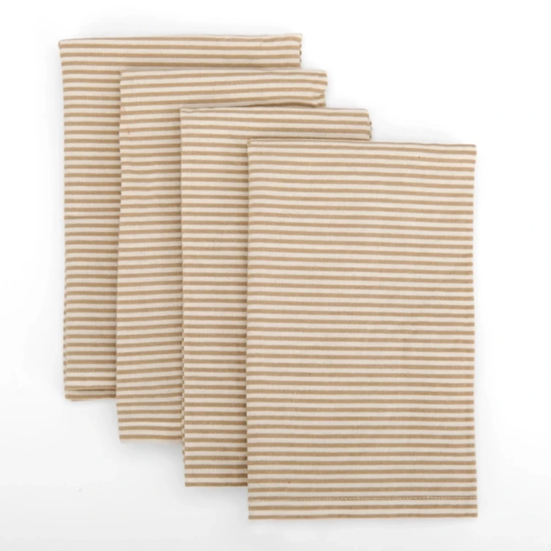 Taupe Bea Stripe Napkins, Set of 4