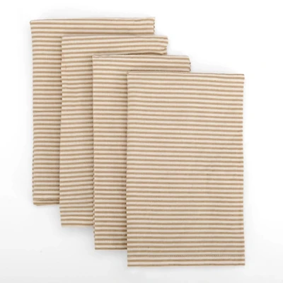 Taupe Bea Stripe Napkins, Set of 4