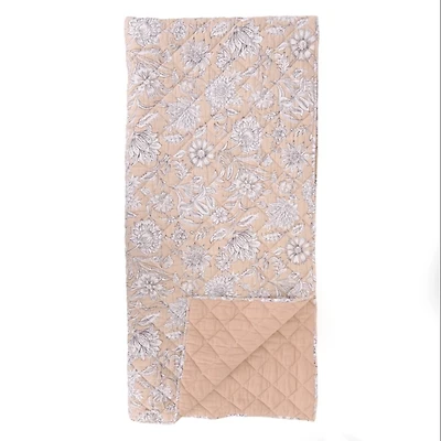 Taupe Floral Cotton Full/Queen Quilt