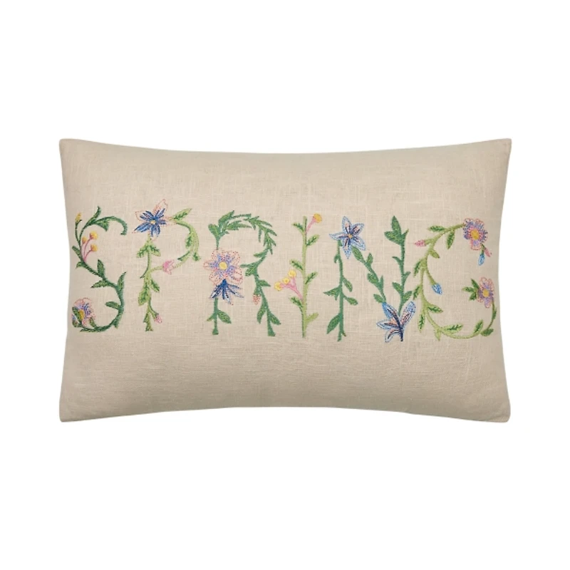 Spring Embroidered Pillow