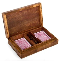 Wooden Cards and Dice Game Set