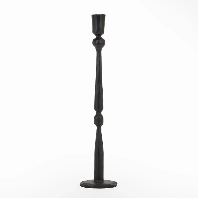 Ezra Black Iron Taper Candle Holder, 13 in.