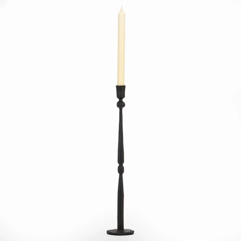 Ezra Black Iron Taper Candle Holder, 20 in.