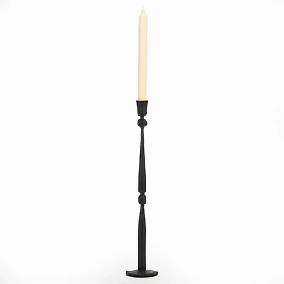 Ezra Black Iron Taper Candle Holder, 20 in.