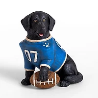 Black Lab Football Figurine, 7 in.