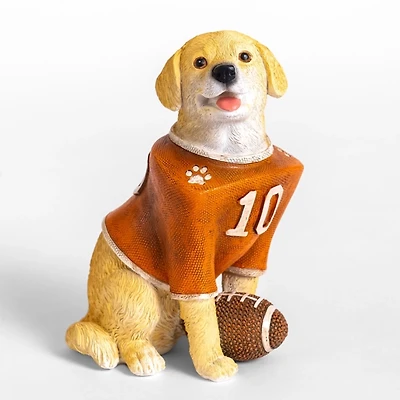 Golden Retriever Football Figurine, 7 in.